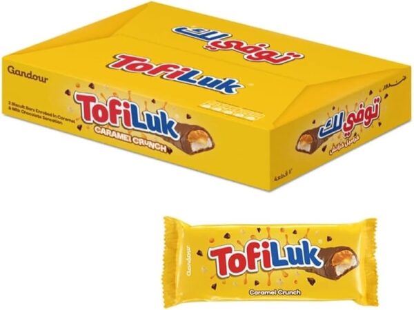 Tofiluk Chocolate Caramel Crunch 2 Biscuit Bar 24 Pieces (24 X 22g)