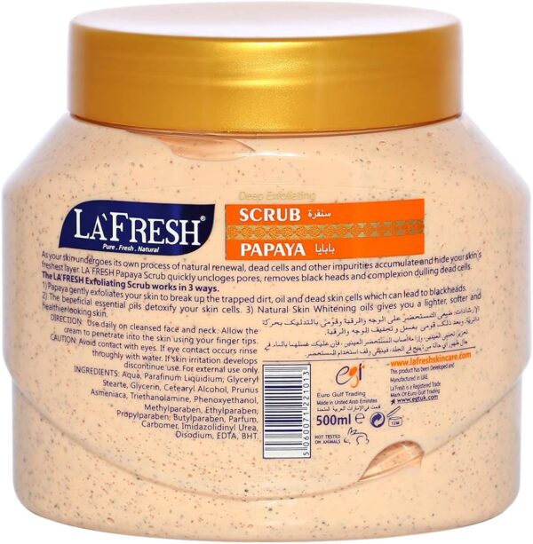 La Fresh Papaya Face Scrub, 500 ml - Image 2